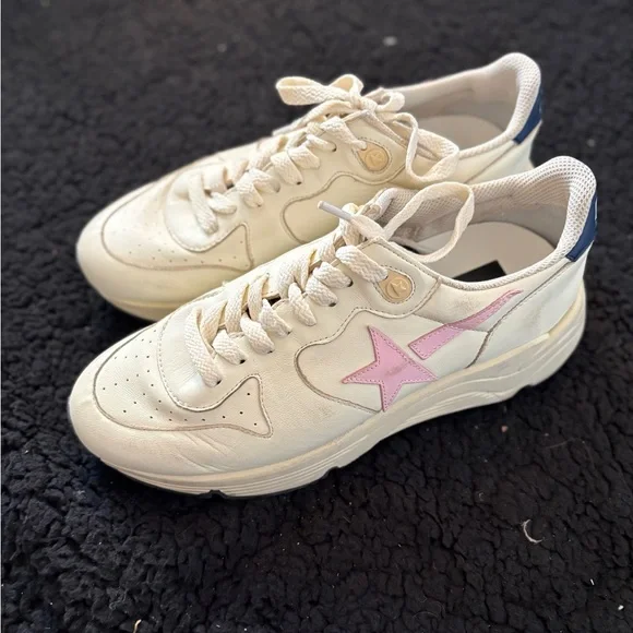 Golden Goose Cream and Pink Sneakers - Picture 3 of 6